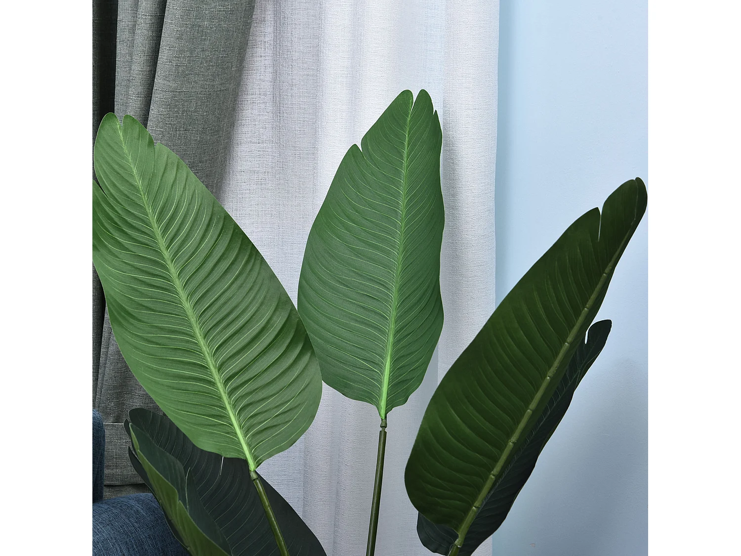 Pianta finta uccello del paradiso alta 120cm con vaso