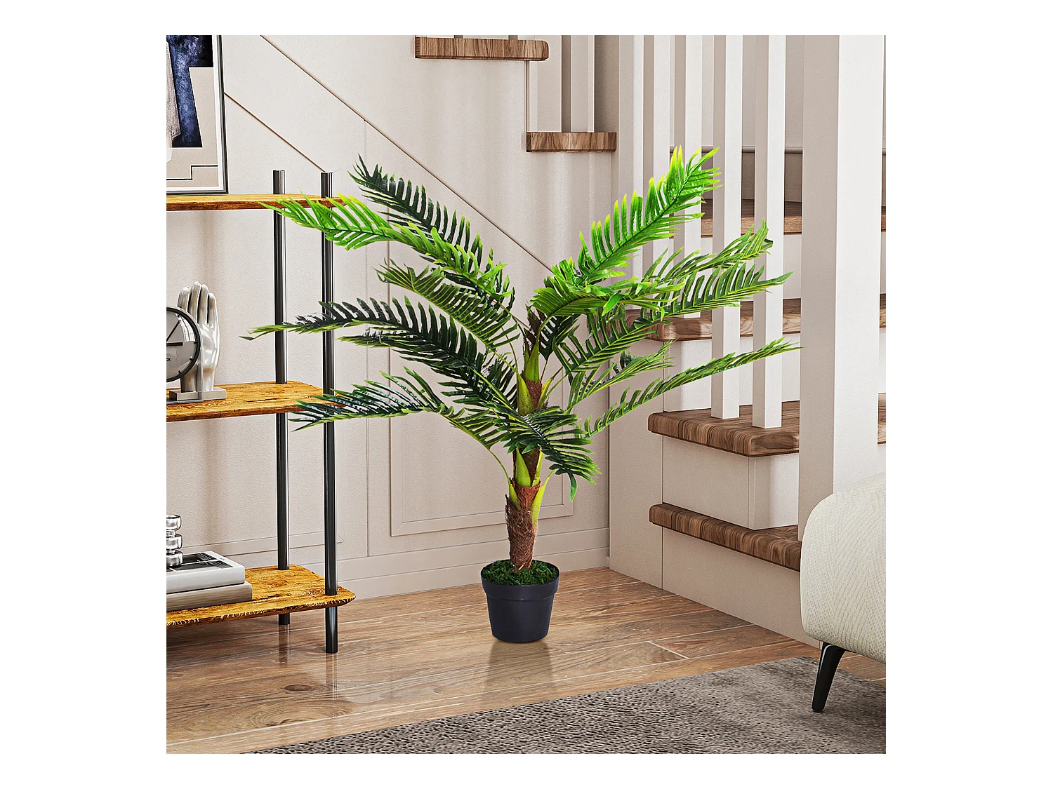 Pianta artificiale palma cycas alta 123cm con vaso incluso