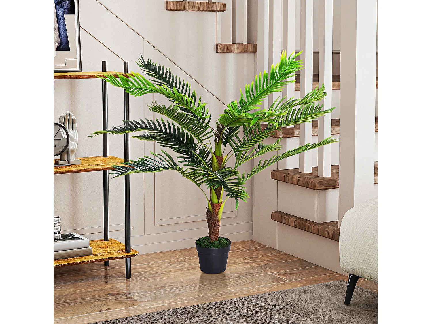 Pianta artificiale palma cycas alta 123cm con vaso incluso