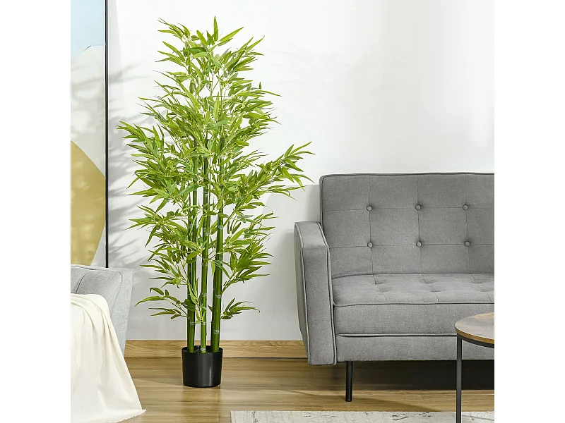 Pianta finta di bambù alta 150cm da interno ed esterno con vaso