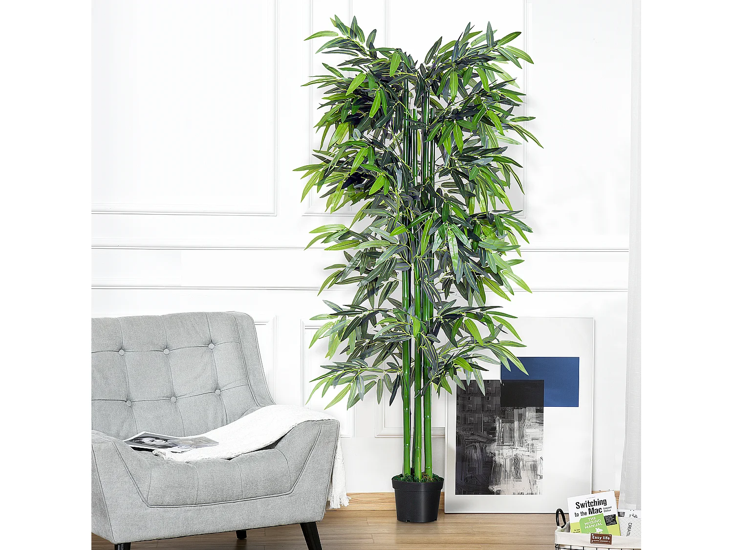 Pianta bambù artificiale in vaso 180cm per interni ed esterni