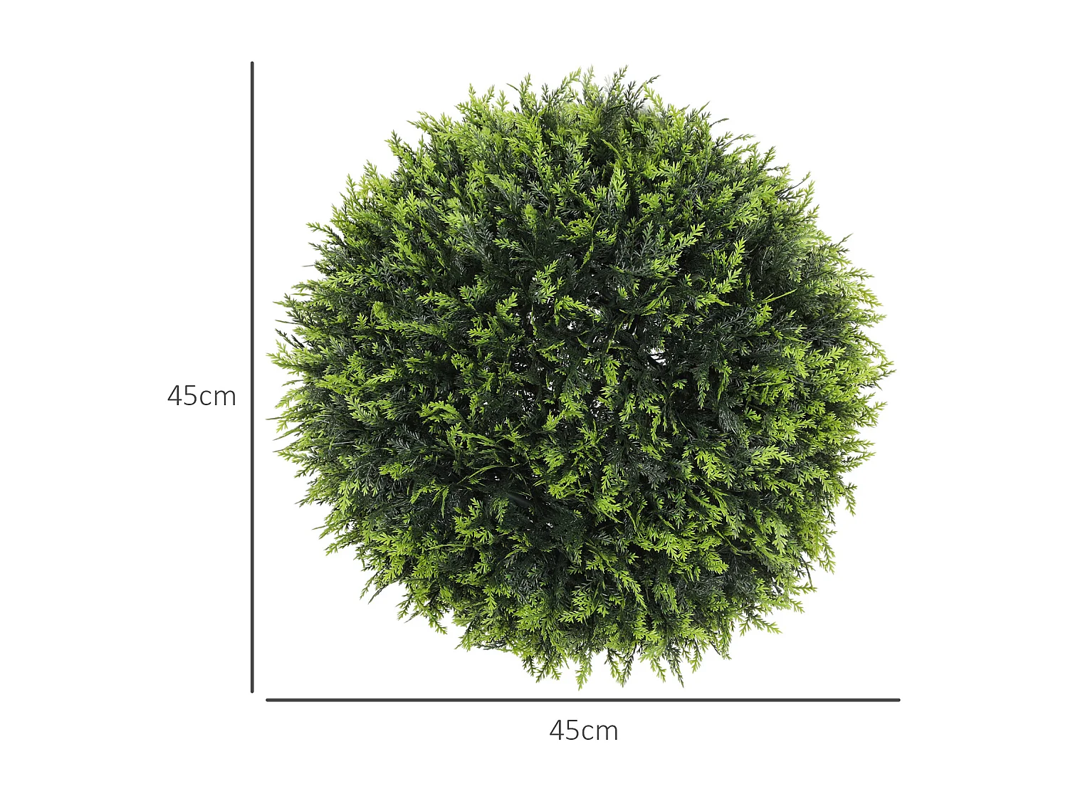 Set 2 piante artificiali a sfera con foglie di cedro Ø45cm