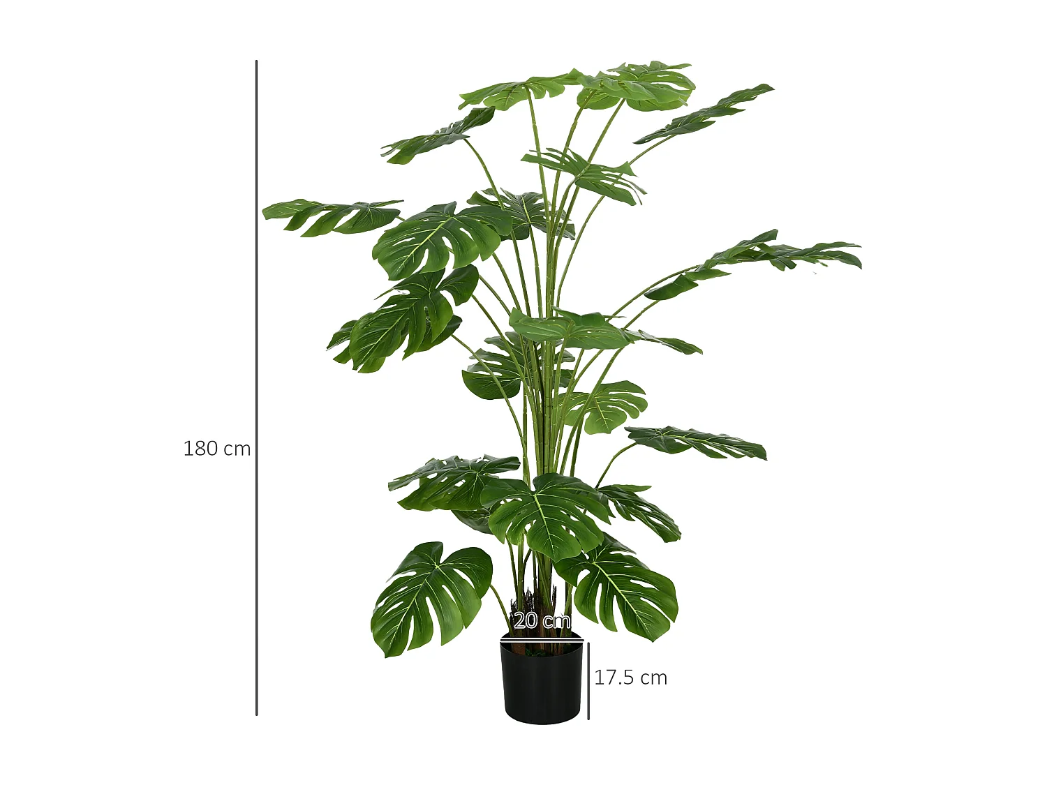 Pianta artificiale di monstera con vaso incluso per casa e giardino