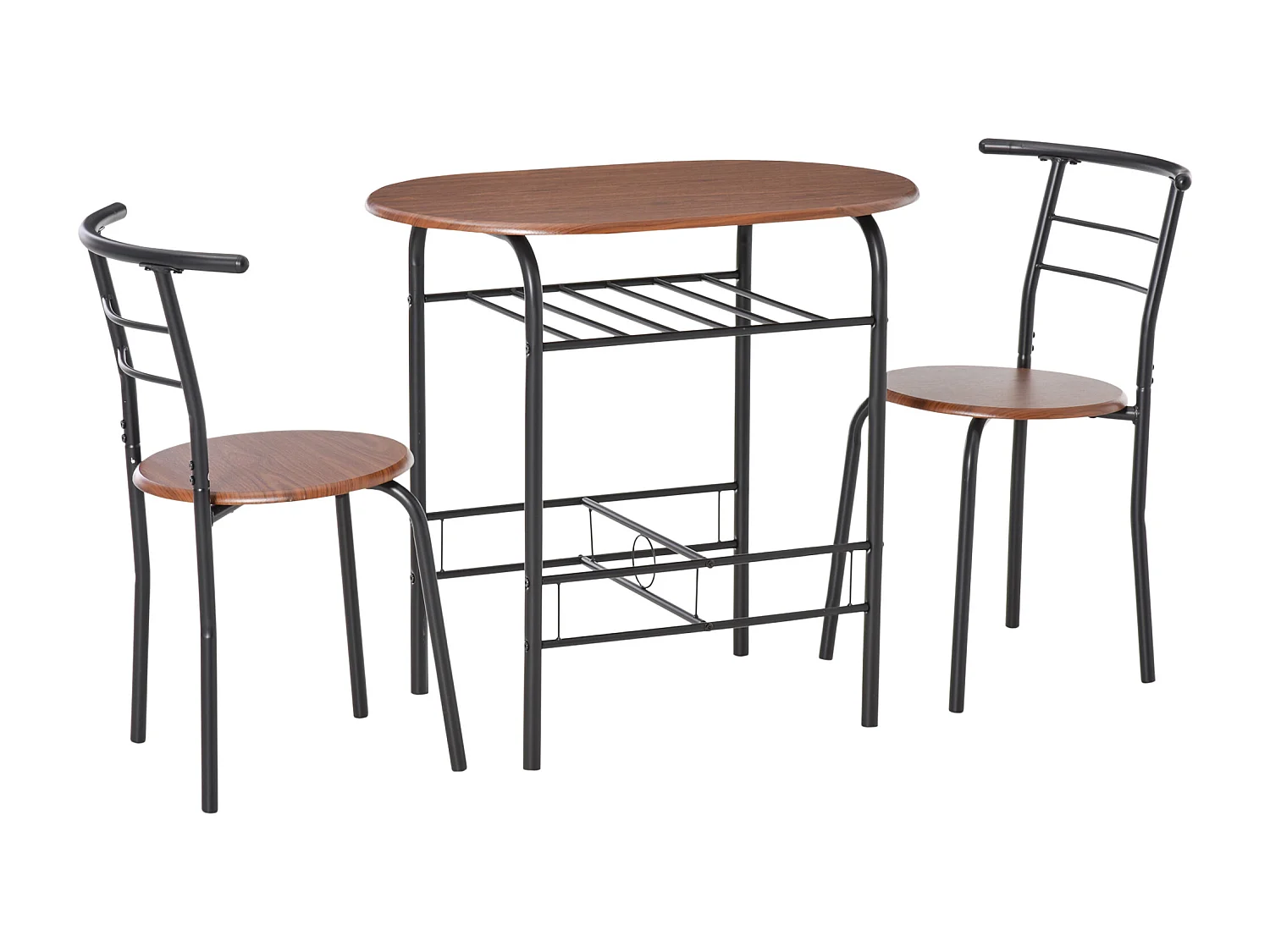 Set 3 pezzi mobili da bar con 2 sedie 49x43x75 cm e Tavolo 80x52x76 cm