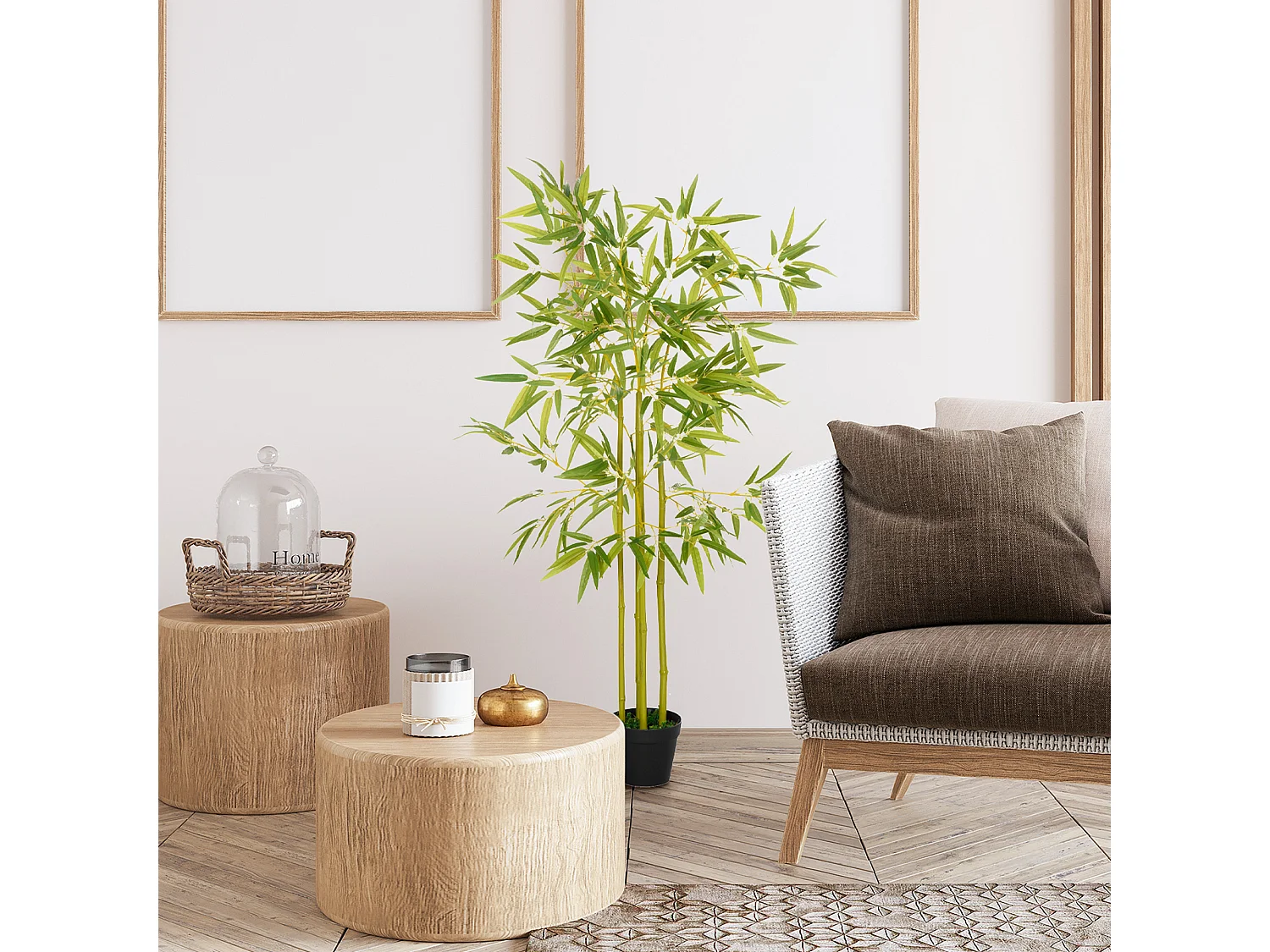 Pianta finta di bambù con vaso 120cm per interno ed esterno