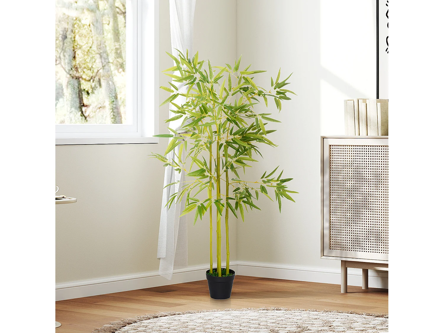 Pianta finta di bambù con vaso 120cm per interno ed esterno