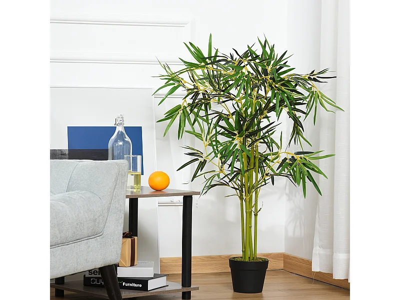 Pianta finta di bambù con vaso 120cm per interno ed esterno