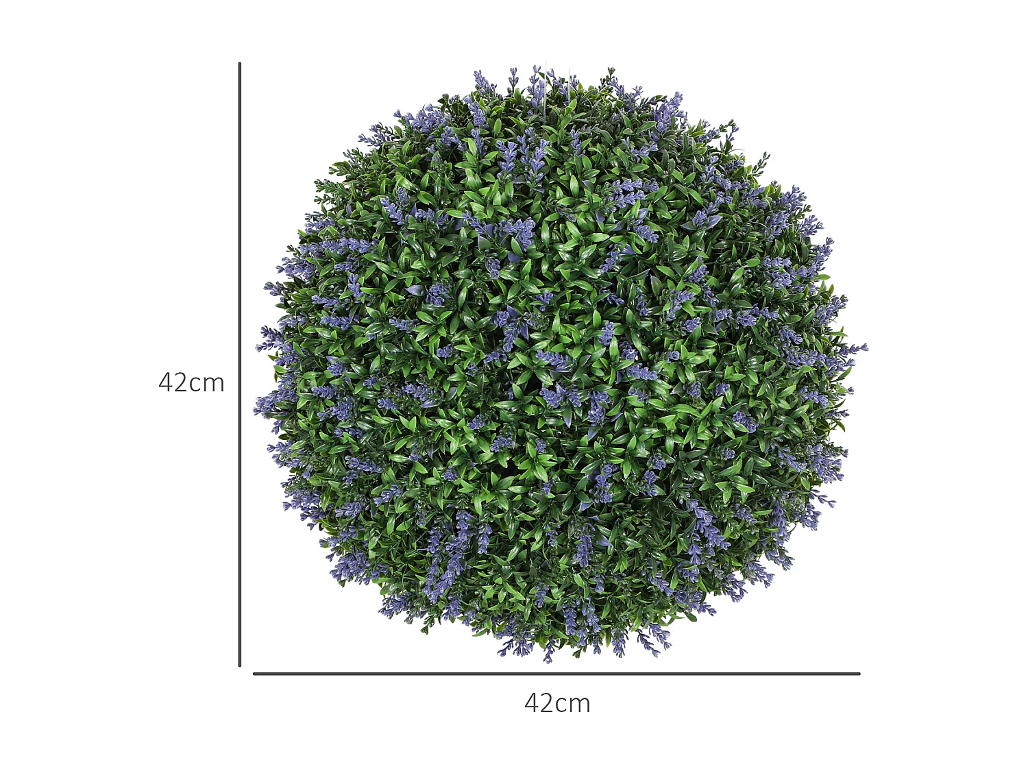 Set 2 piante artificiali a sfera con fiori di lavanda Ø42cm