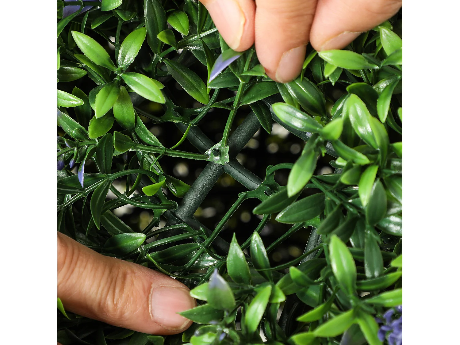 Set 2 piante artificiali a sfera con fiori di lavanda Ø42cm