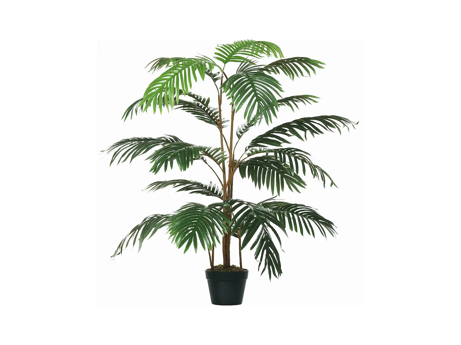 Palma in plastica decorativa con vaso in pe verde