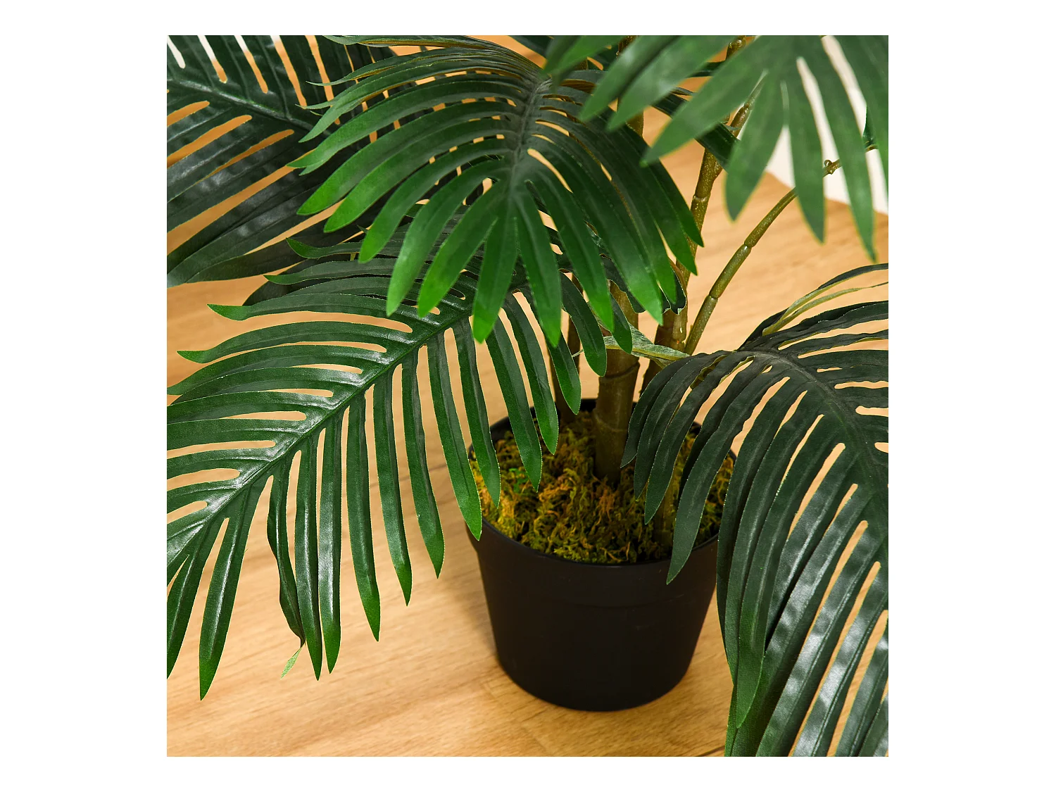 Palma in plastica decorativa con vaso in pe verde