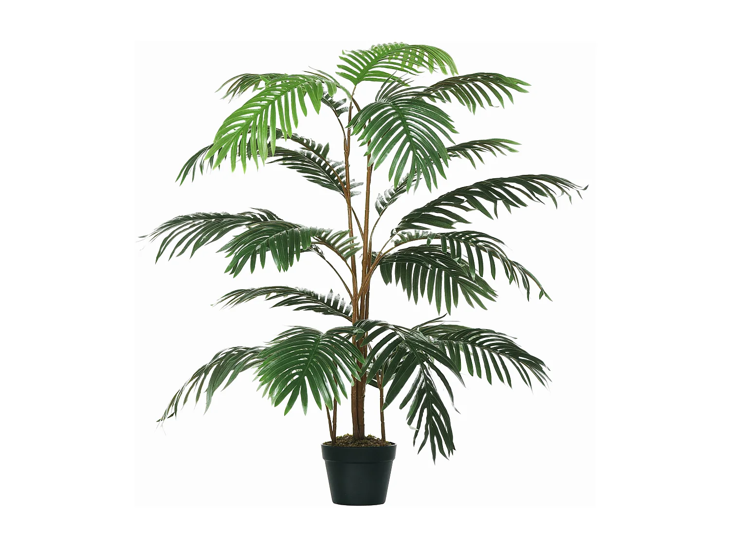 Palma in plastica decorativa con vaso in pe verde