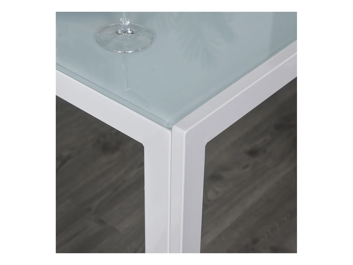 Set 5 Pezzi in Similpelle  Metallo e Vetro Bianco