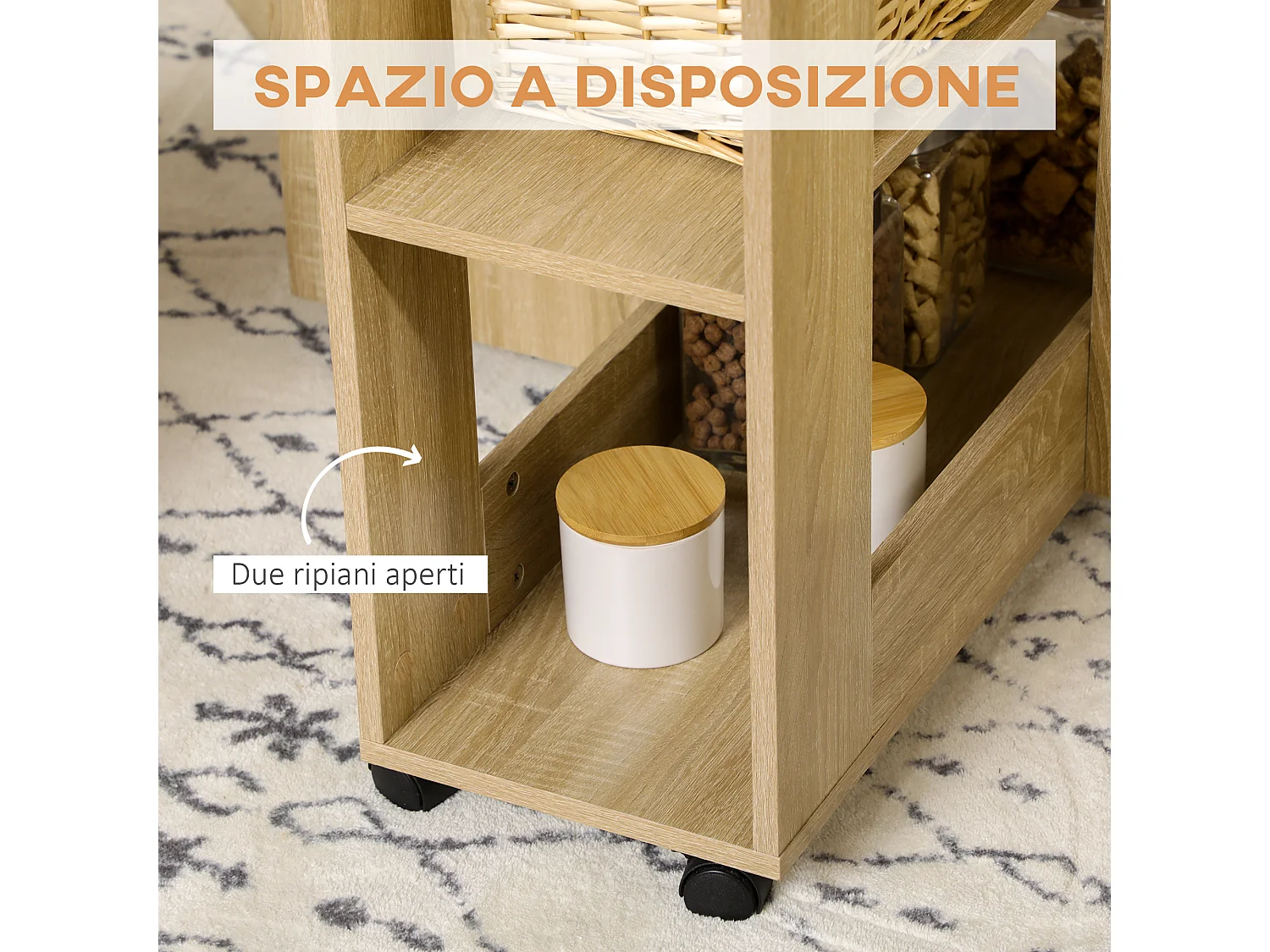 Set tavolo rotondo e sedie 5 pezzi in truciolato color rovere