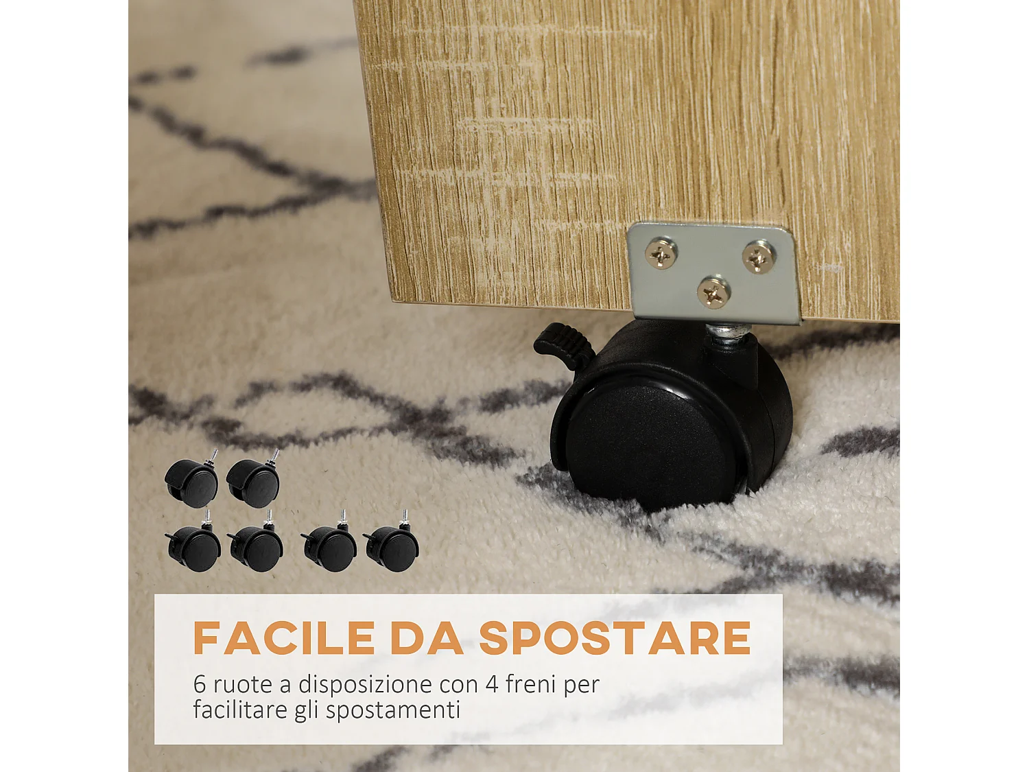 Set tavolo rotondo e sedie 5 pezzi in truciolato color rovere