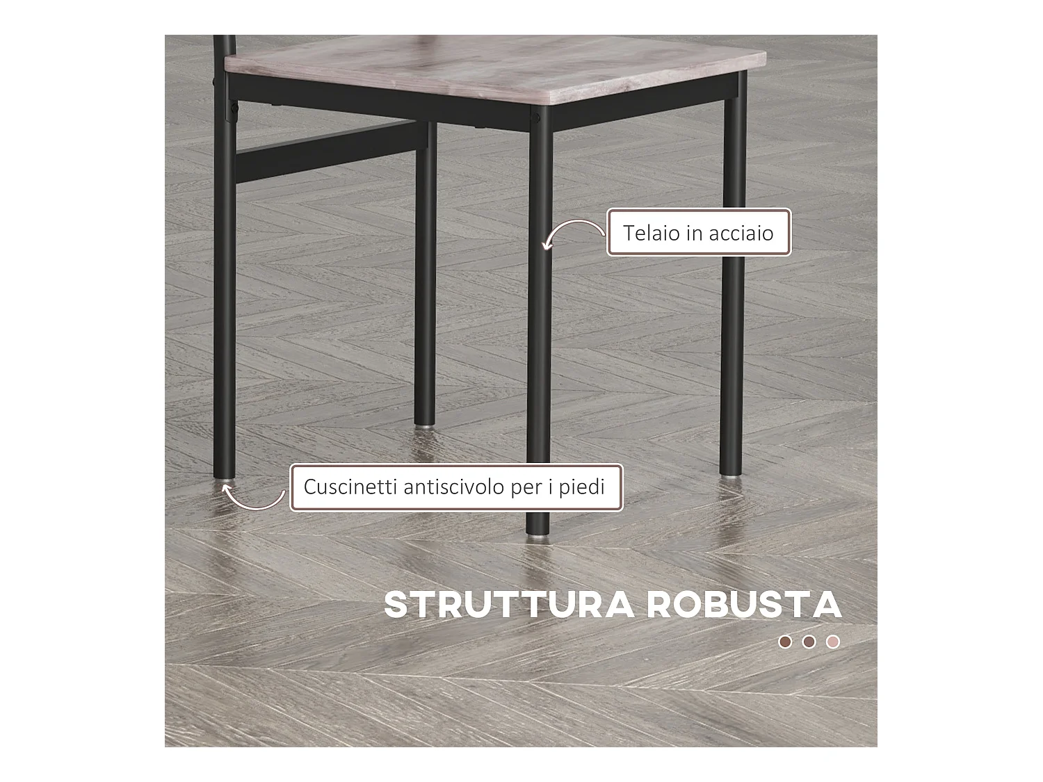 Set tavolo e sedie 5pz con tavolo rettangolare sedie moderne