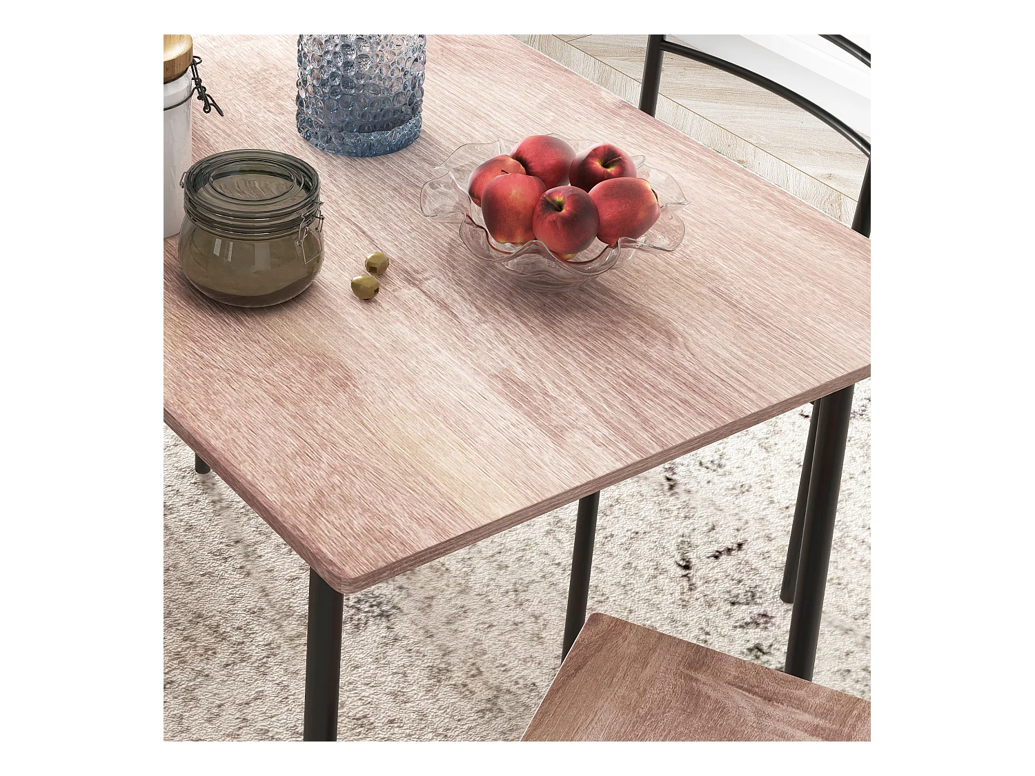 Set tavolo e sedie 5pz con tavolo rettangolare sedie moderne