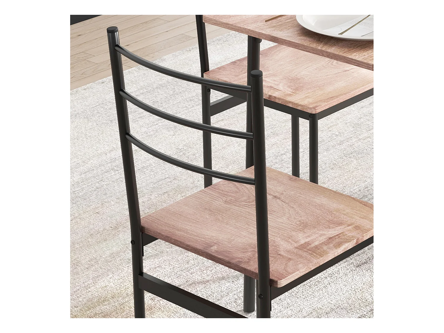 Set tavolo e sedie 5pz con tavolo rettangolare sedie moderne