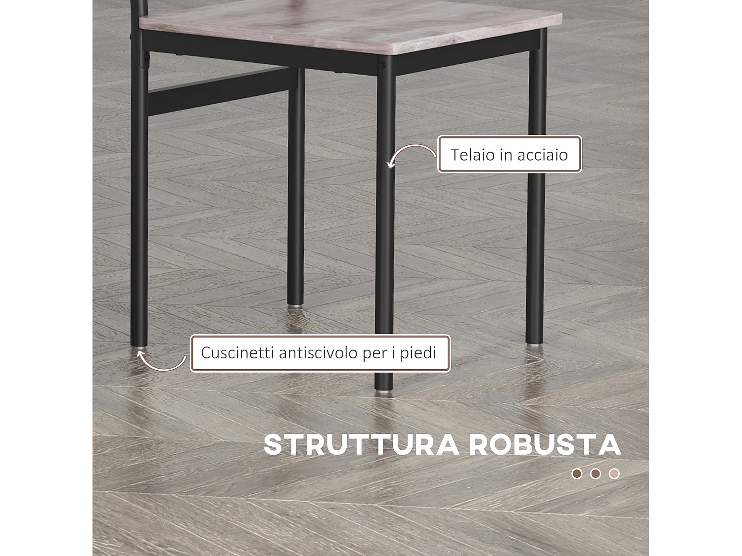 Set tavolo e sedie 5pz con tavolo rettangolare sedie moderne