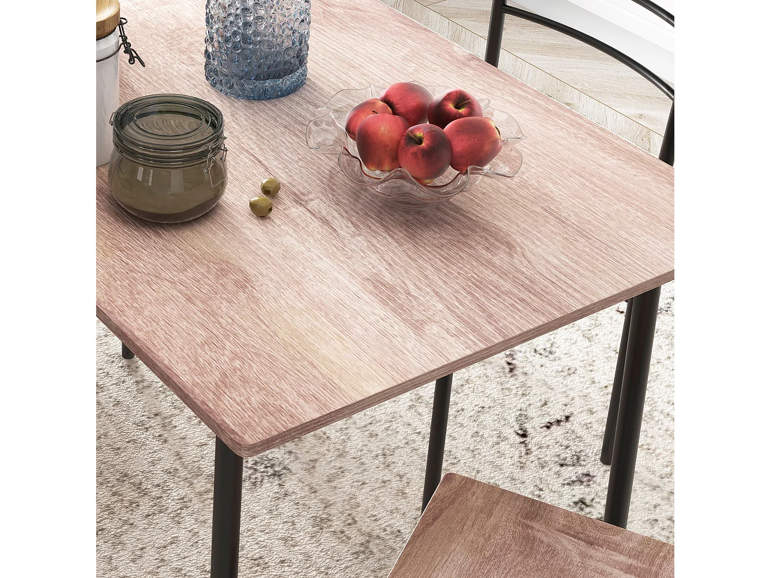 Set tavolo e sedie 5pz con tavolo rettangolare sedie moderne