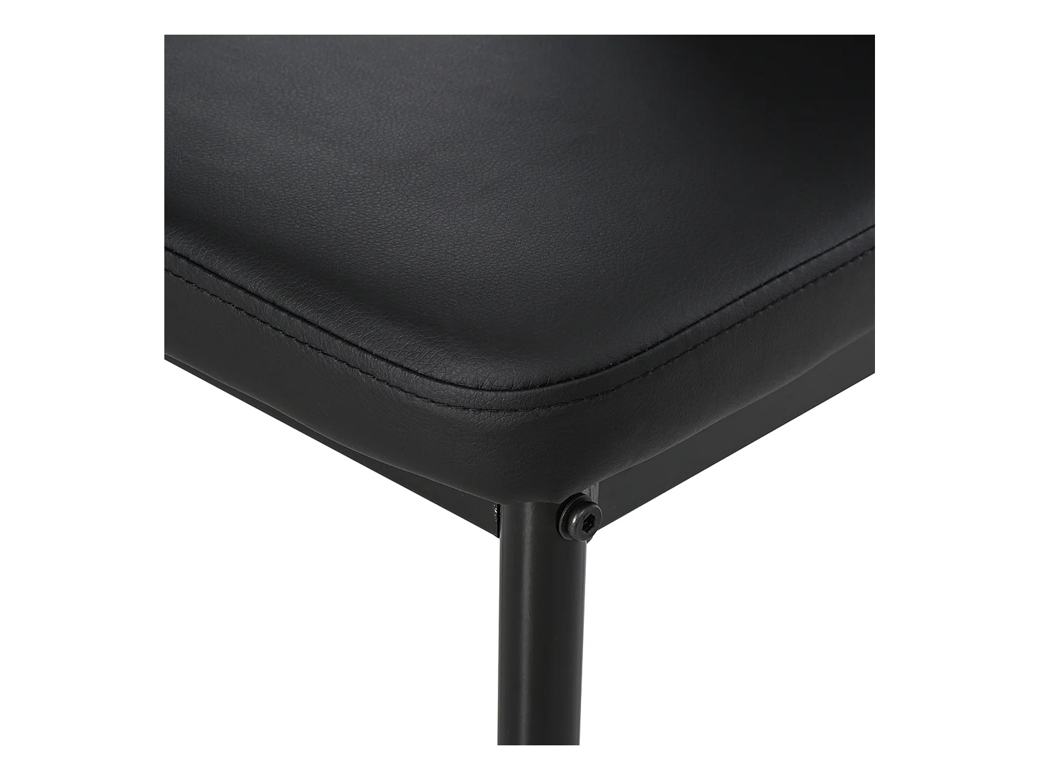 Set 5 Pezzi da Pranzo in Similpelle Metallo e Vetro Nero