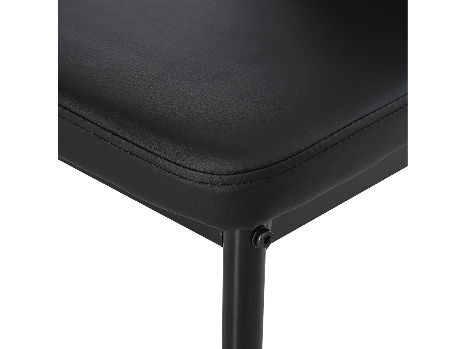 Set 5 Pezzi da Pranzo in Similpelle Metallo e Vetro Nero