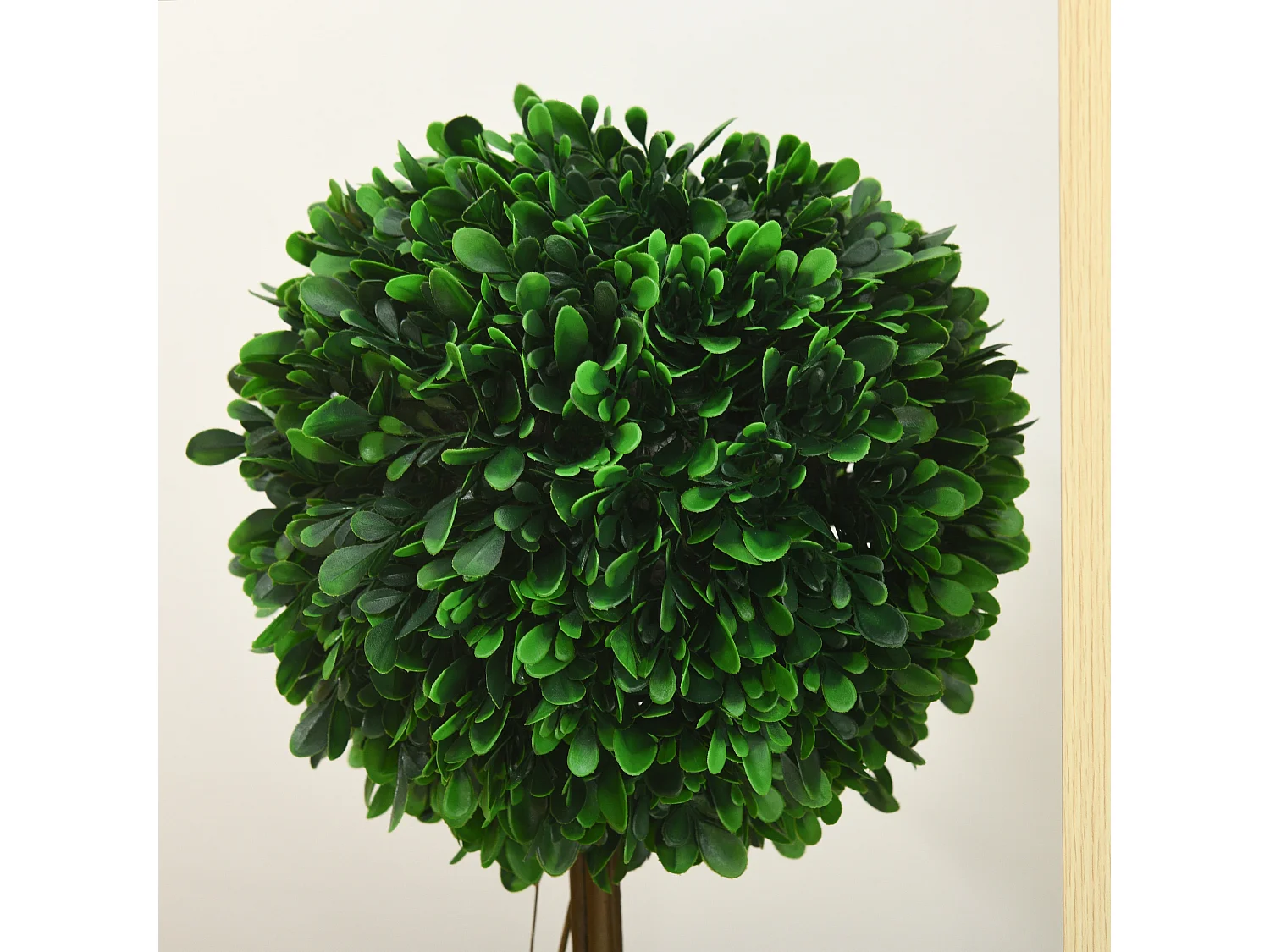 Set 2 piante artificiali alberi di bosso con vaso ø28x60cm e muschio