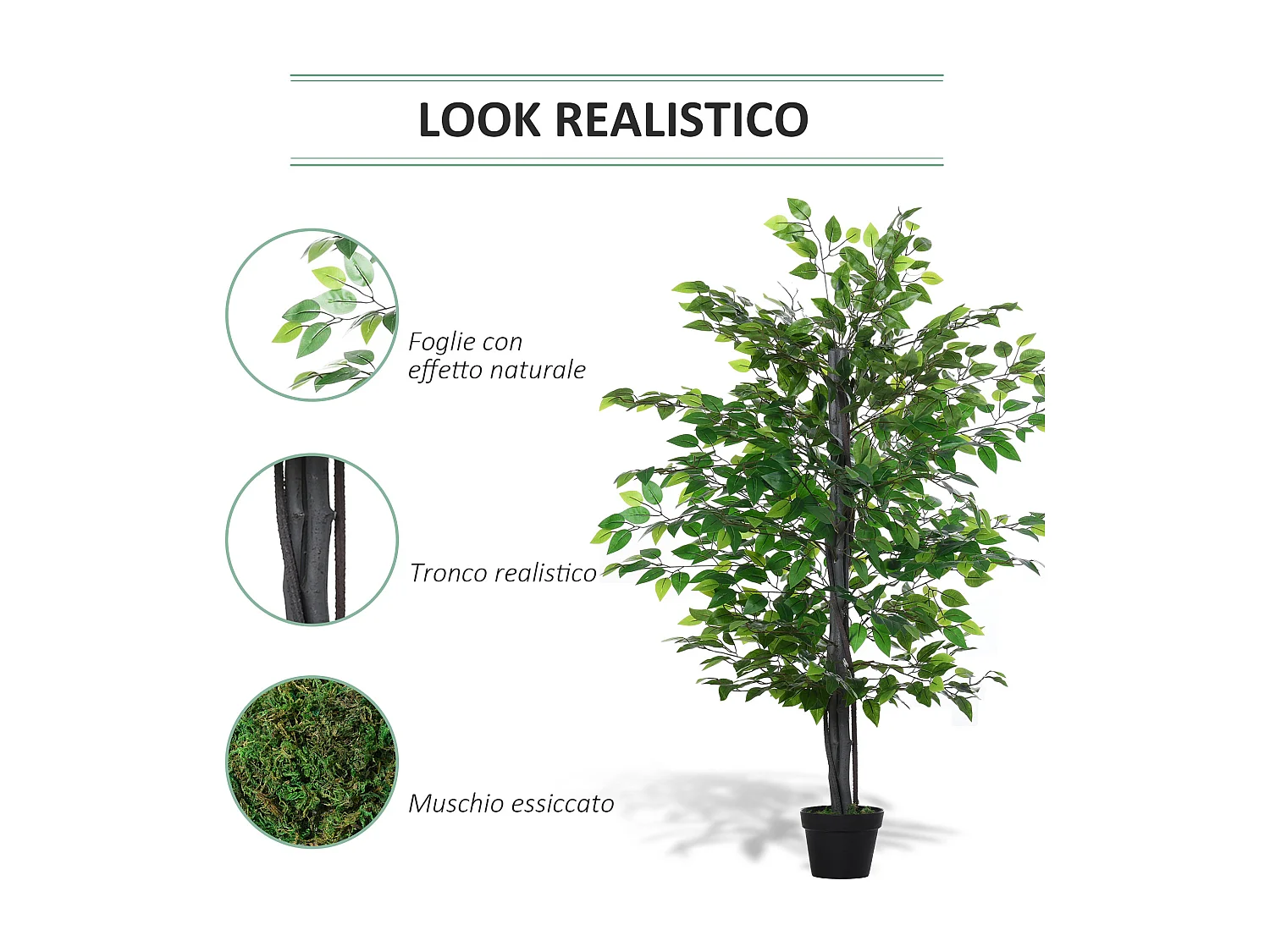 Albero baniano artificiale in pe verde