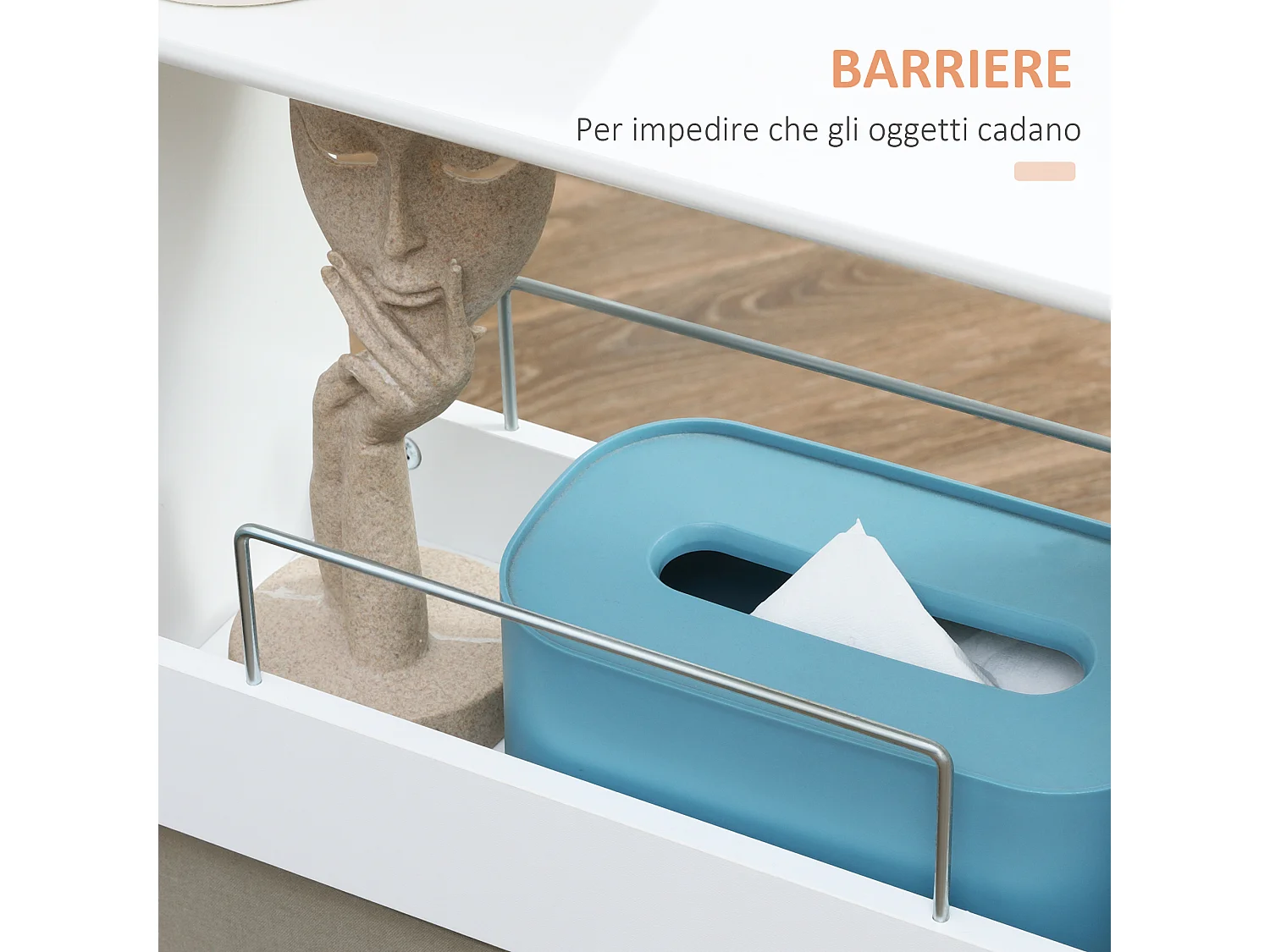 Carrellino salvaspazio multiuso in mdf con ruote girevoli