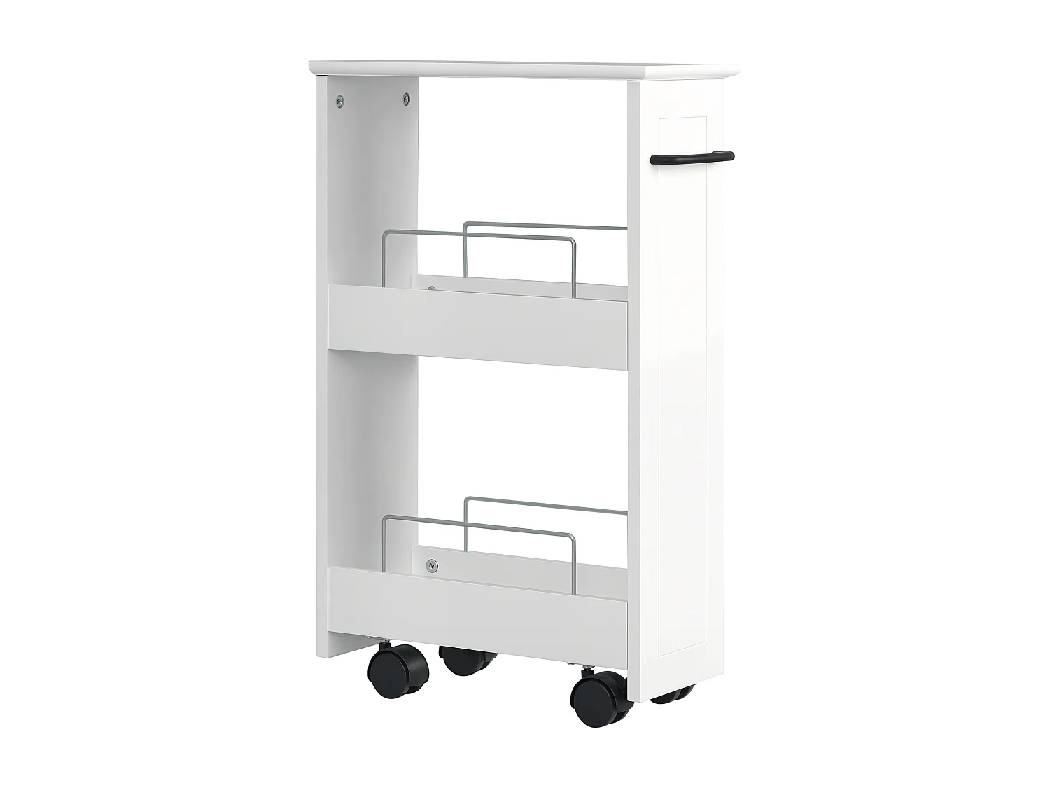 Carrellino salvaspazio multiuso in mdf con ruote girevoli