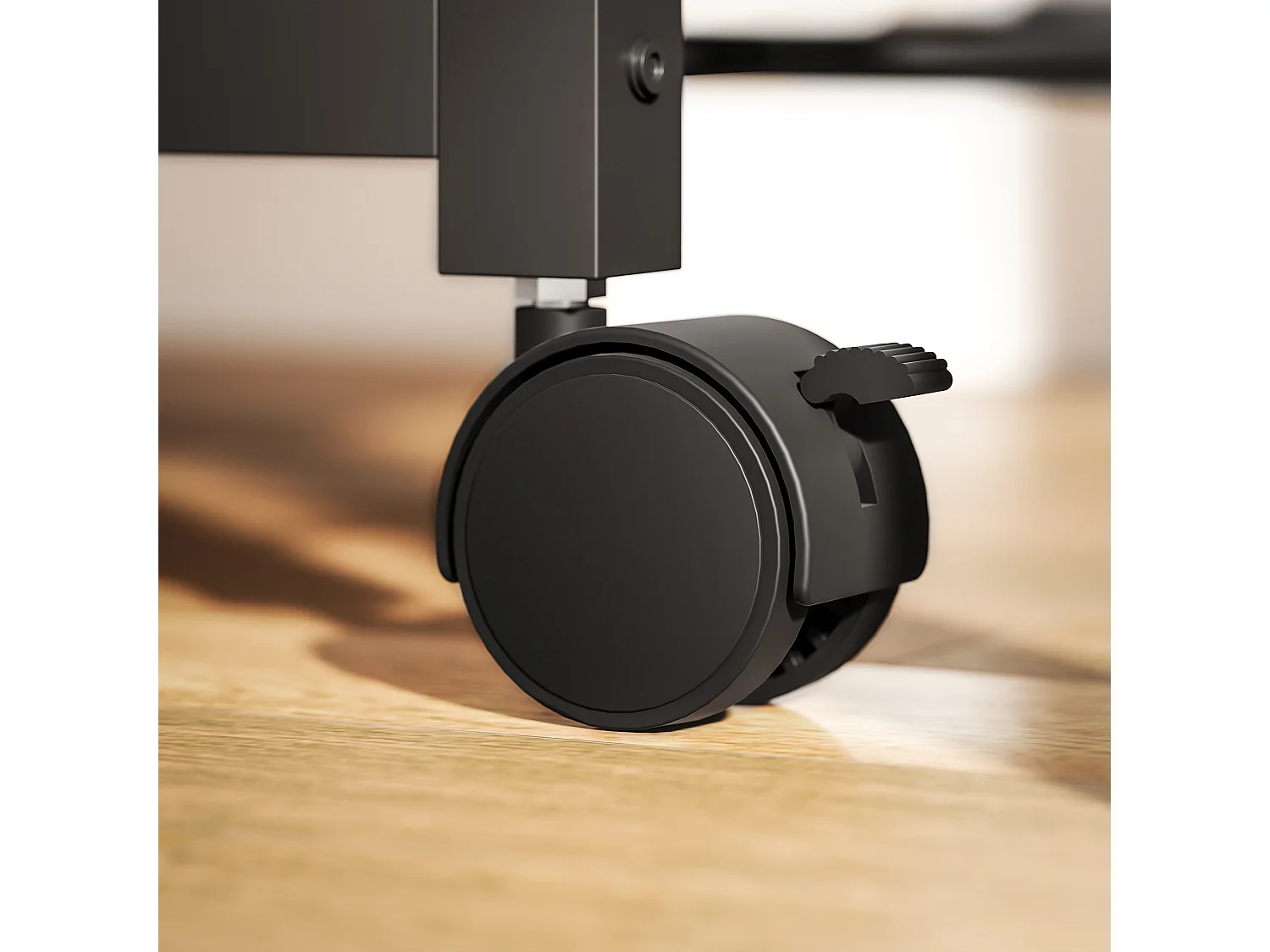 Carrello porta stampante 4 livelli con prese di corrente marrone