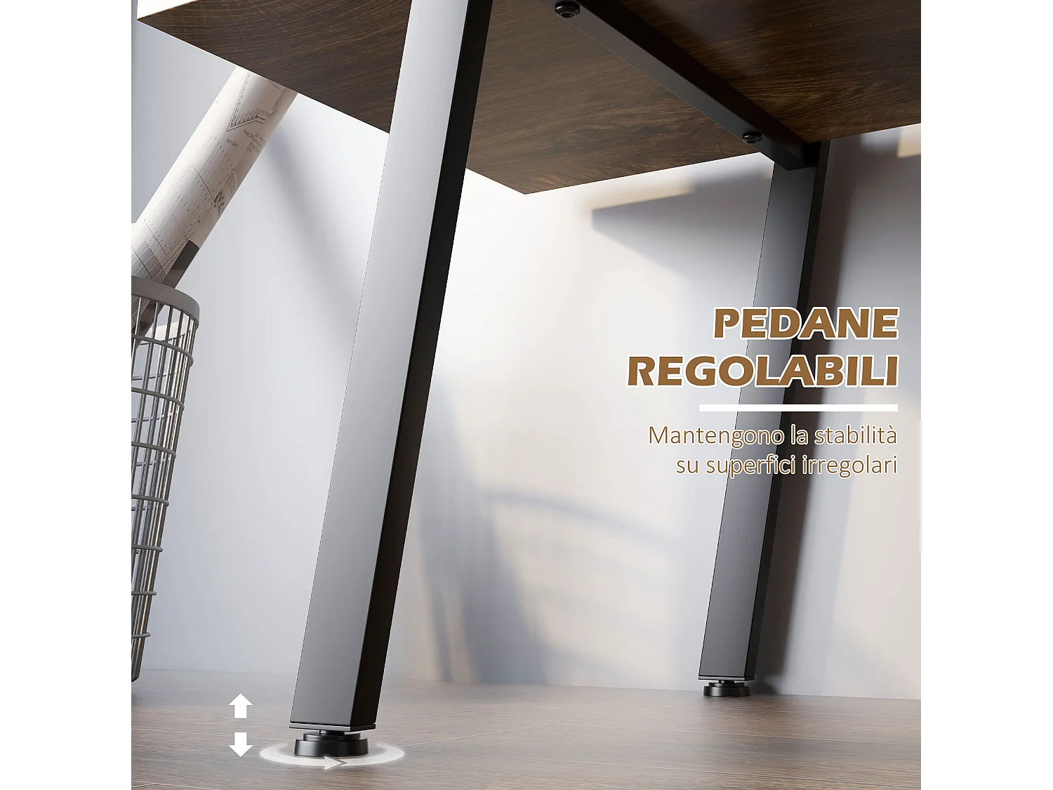 Scaffale libreria a 4 livelli in truciolato e acciaio 92x38.5x166 cm