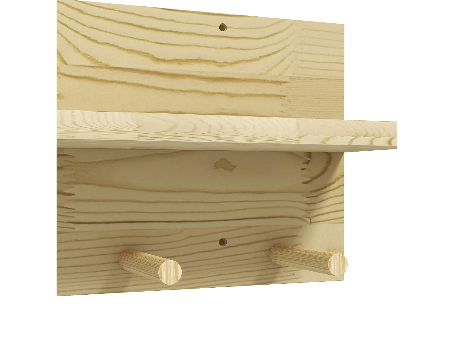 Mensola da parete in legno di abete a 7 ganci per ingresso e soggiorno