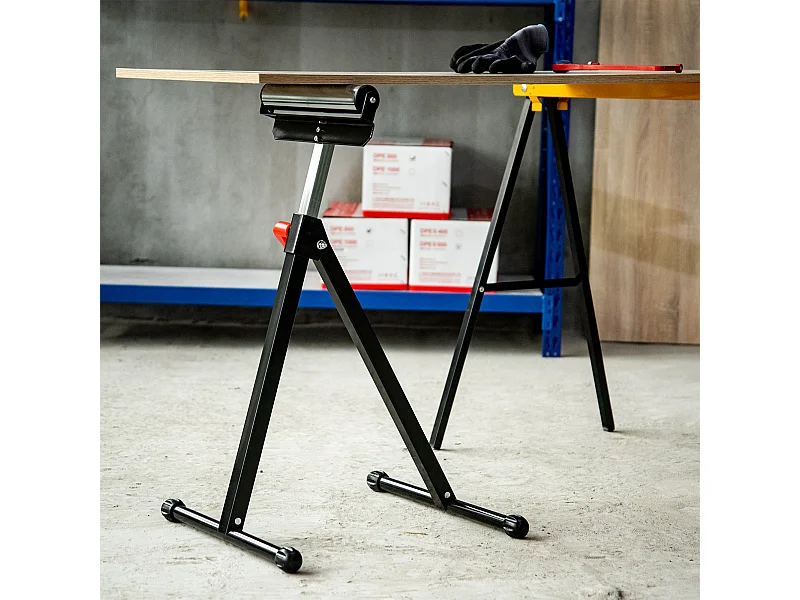 HOMCOM Cavalletto a Rullo ad Altezza Regolabile per Garage e Officina