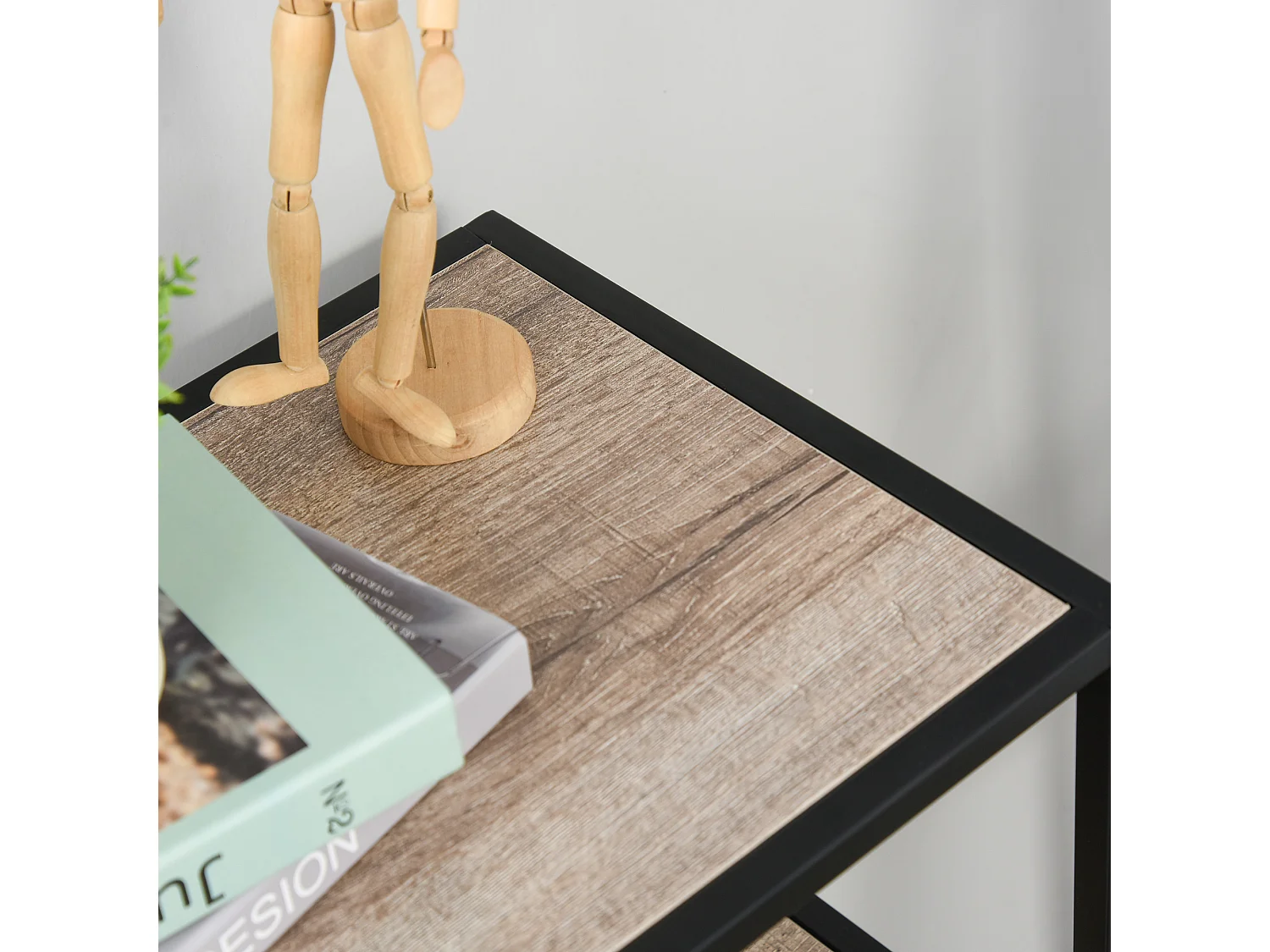 Scaffale libreria asimmetrica legno e metallo