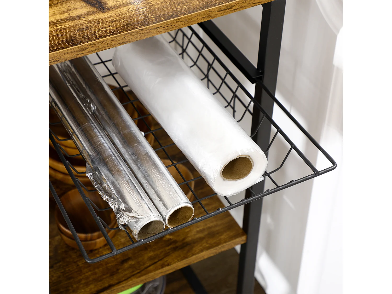 Mobile da cucina con presa e porta usb 90x40x83cm marrone