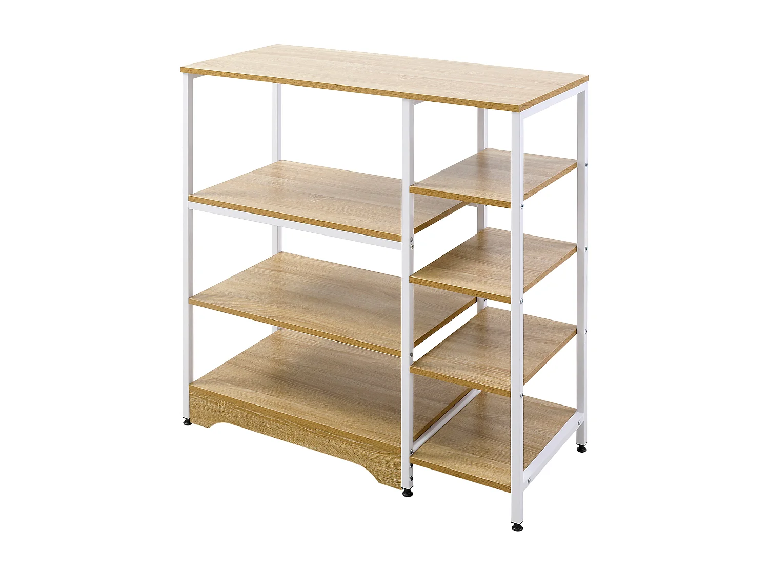 Scaffale da cucina mobiletto con 7 ripiani in metallo legno