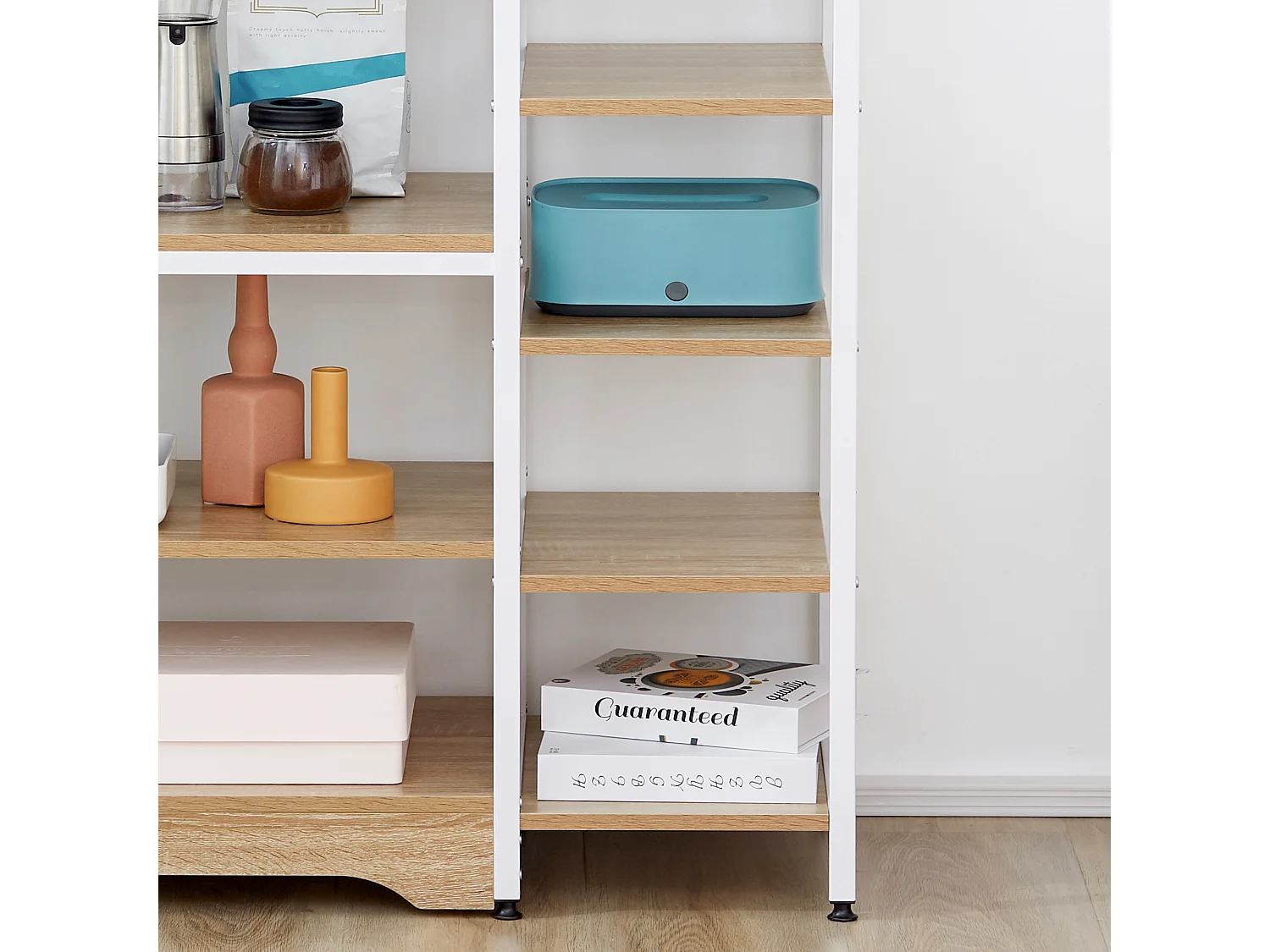 Scaffale da cucina mobiletto con 7 ripiani in metallo legno