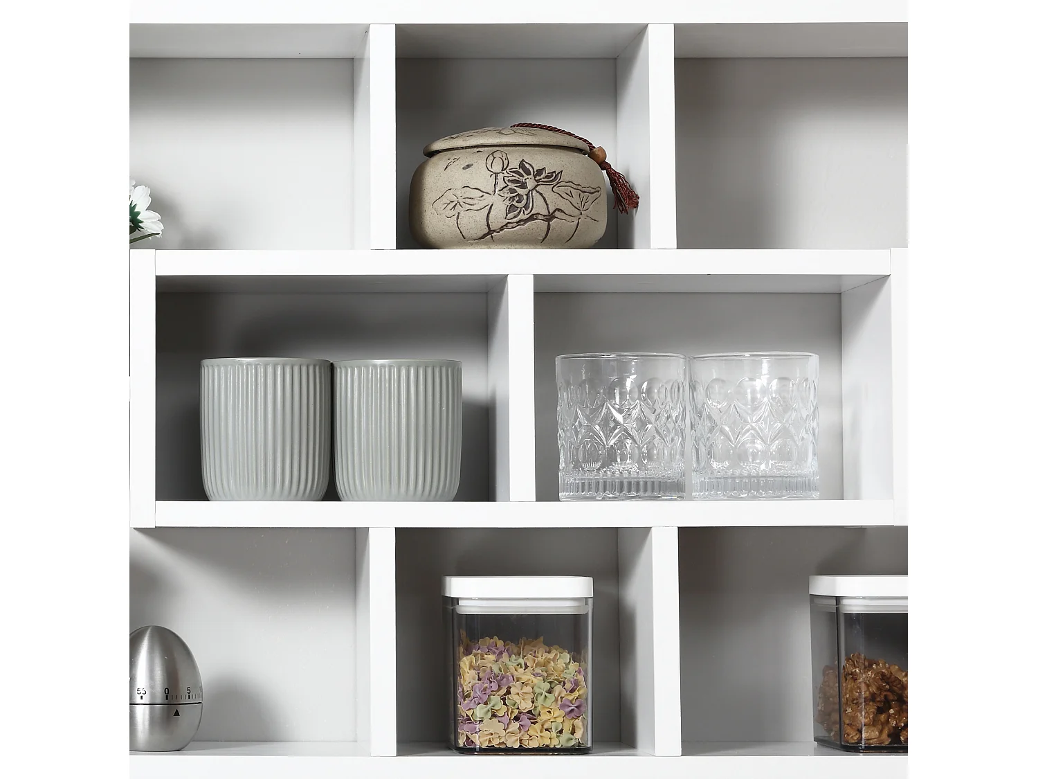 Pensile libreria da parete a 8 ripiani 85x14.5x47.5 cm bianco