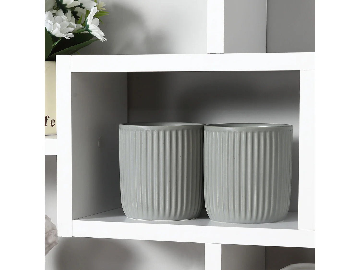 Pensile libreria da parete a 8 ripiani 85x14.5x47.5 cm bianco