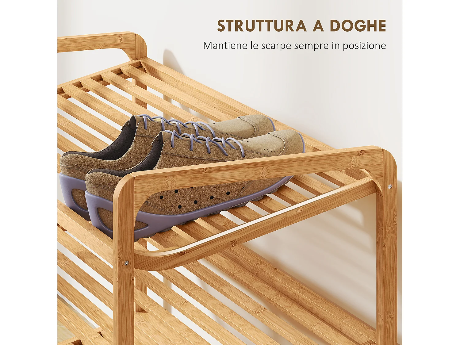 Scaffale scarpiera a 3 livelli per 12 scarpe