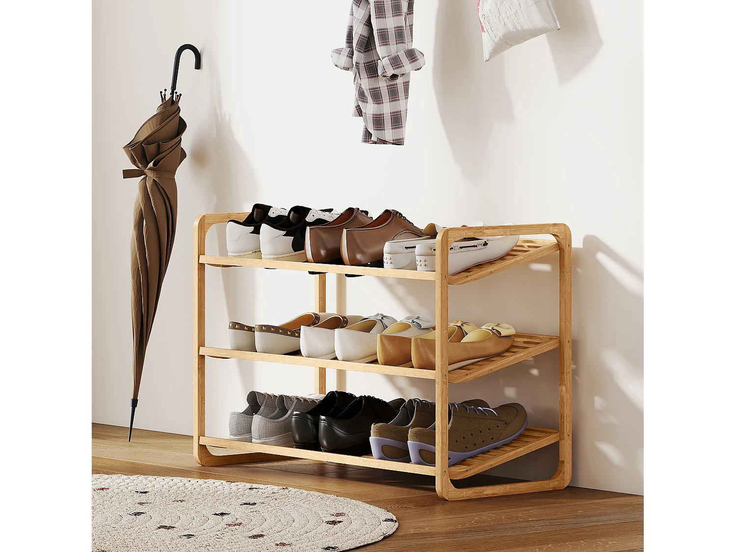 Scaffale scarpiera a 3 livelli per 12 scarpe