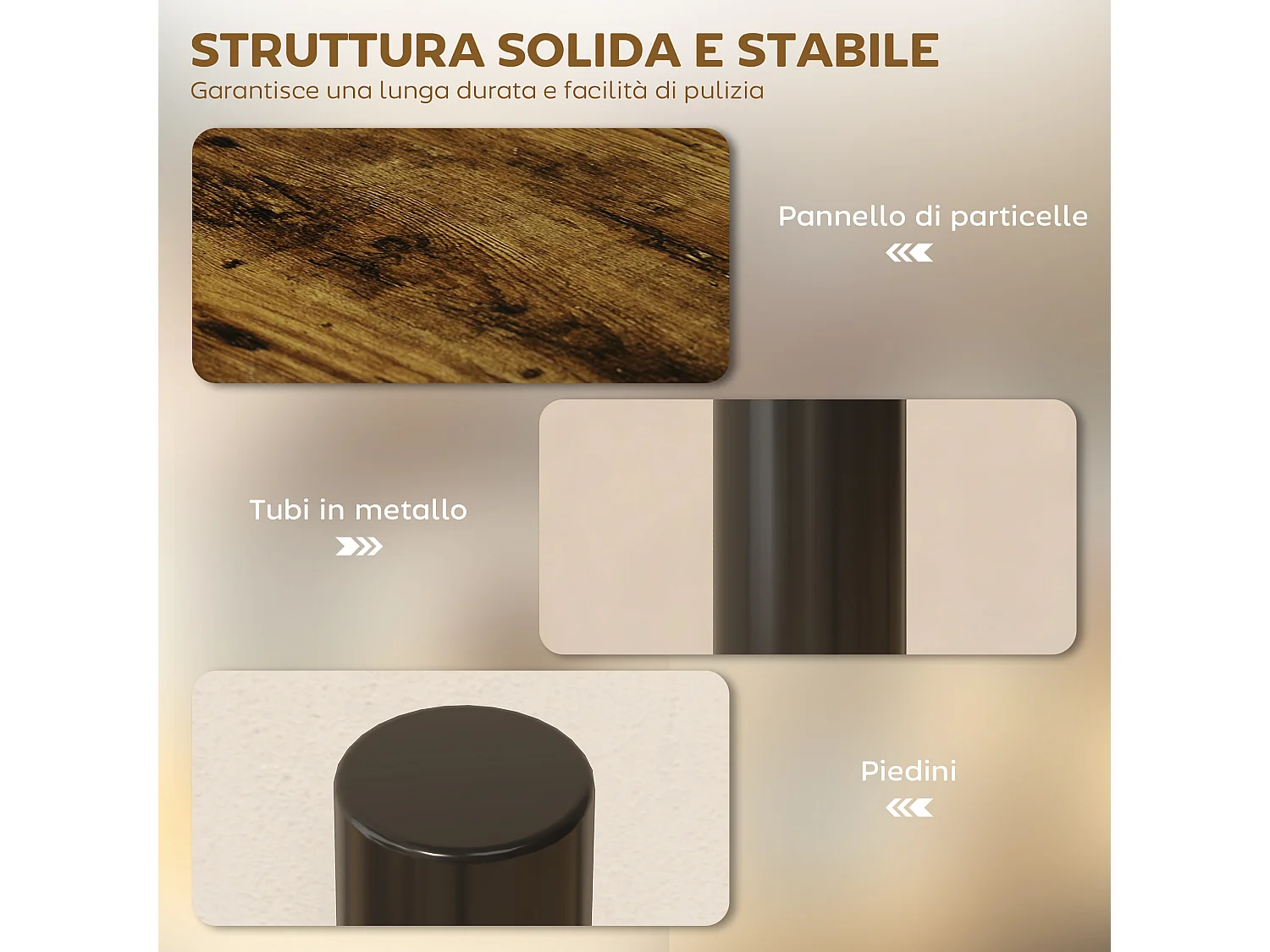 Scaffale cucina a 3 livelli girevoli marrone rustico