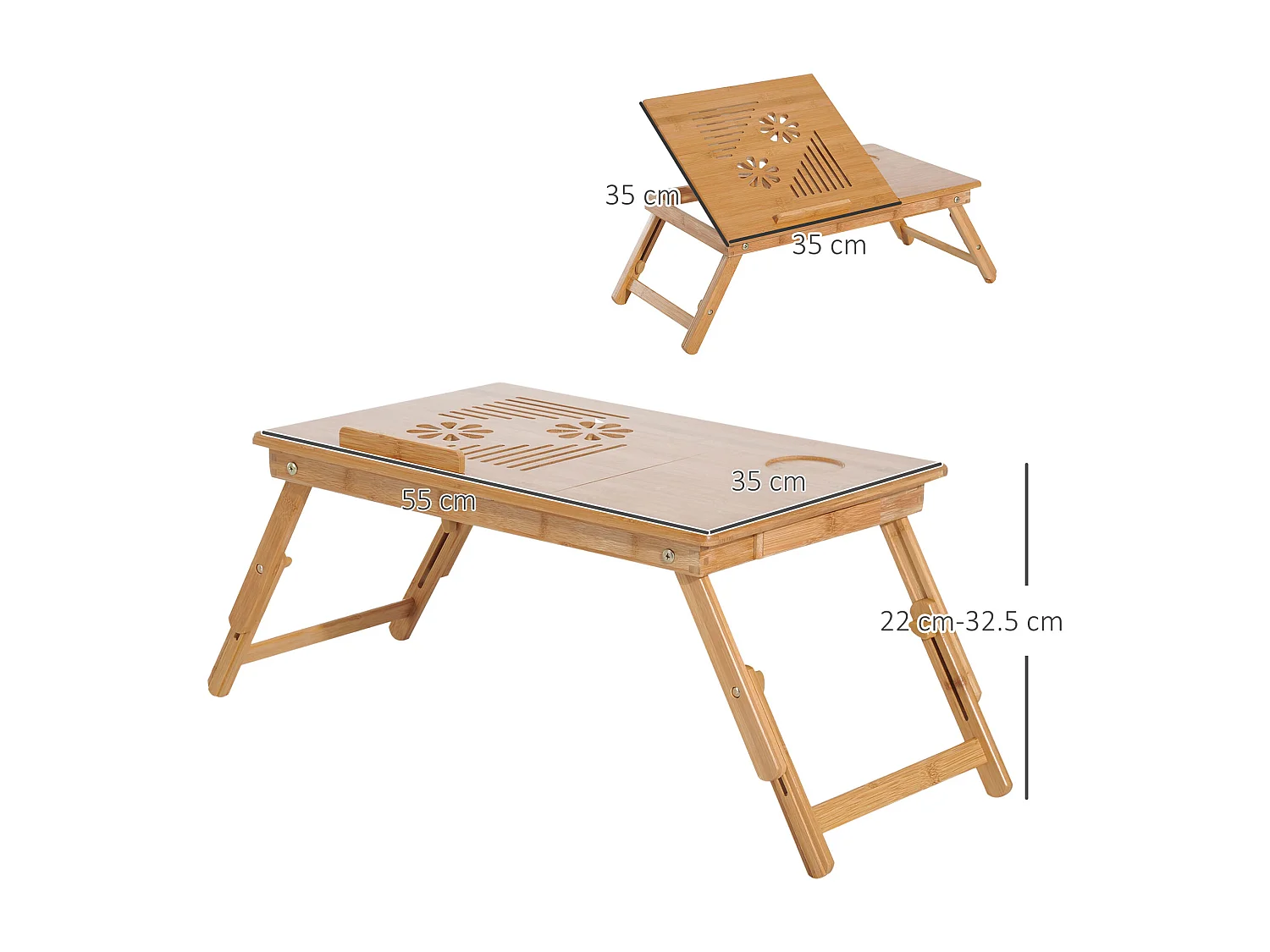 Tavolino da letto per pc portatile con sistema di raffreddamento