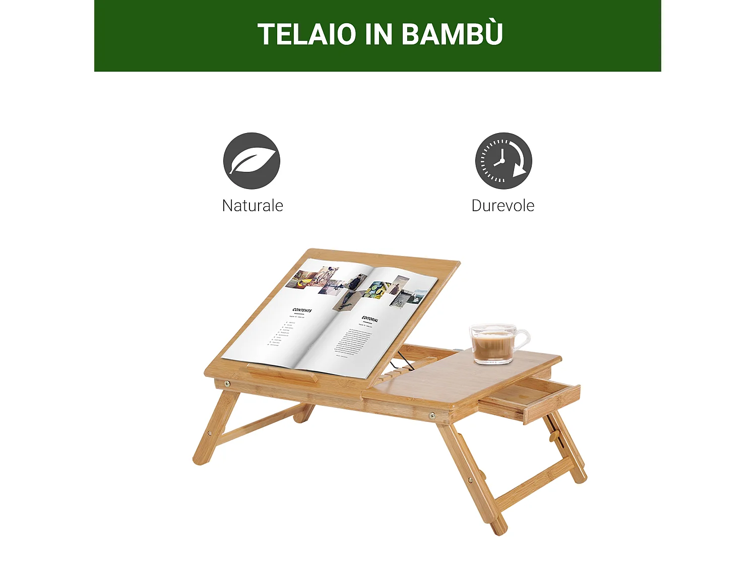 Tavolino da letto per pc portatile con sistema di raffreddamento