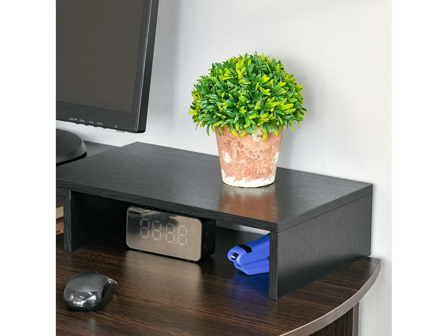 Supporto monitor in mdf nero lunghezza e angolo regolabile