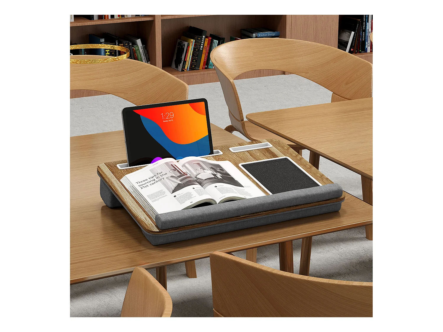 Supporto per laptop 15.6&nbsp; con tappetino mouse e porta smartphone