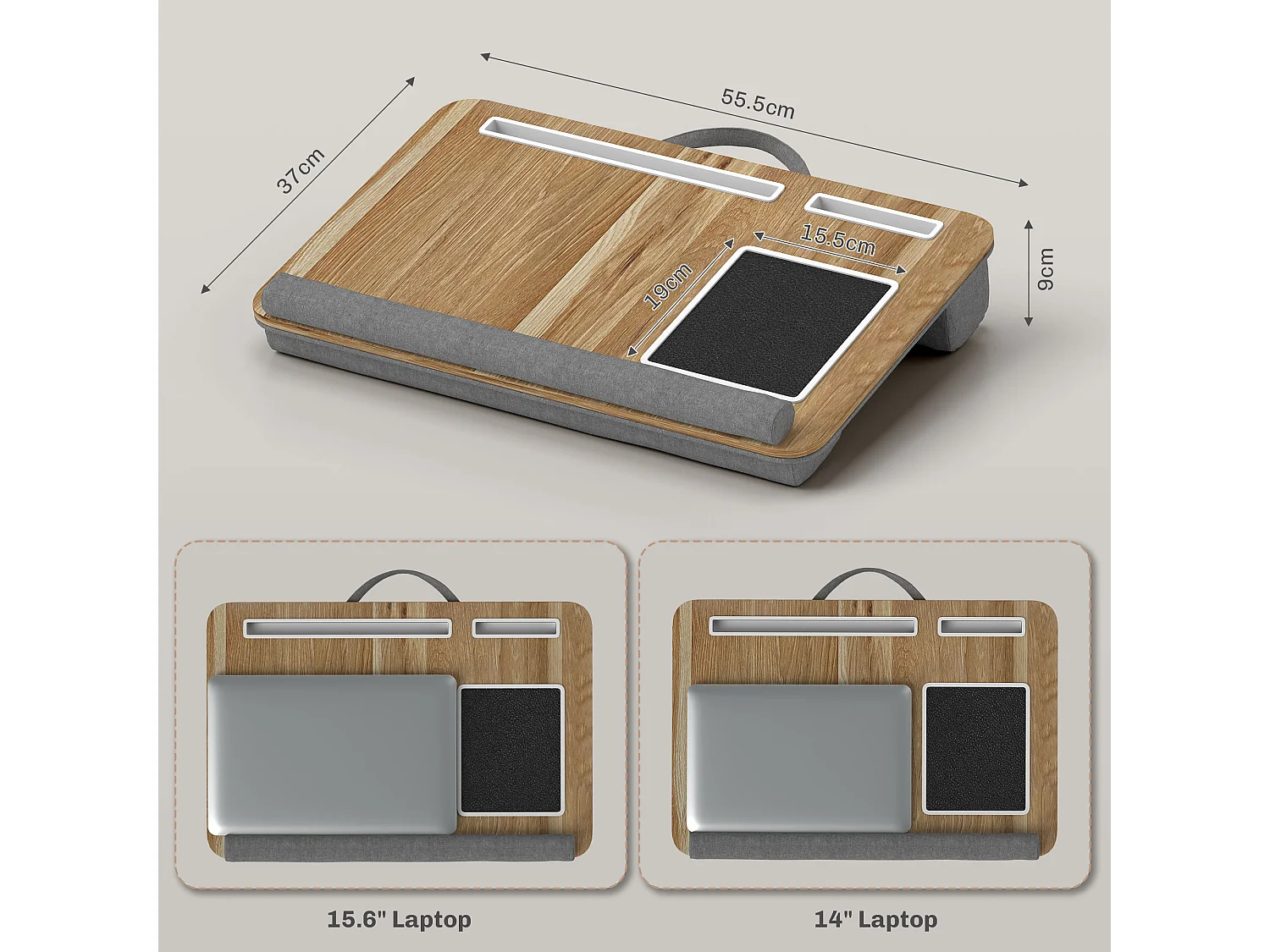 Supporto per laptop 15.6&nbsp; con tappetino mouse e porta smartphone