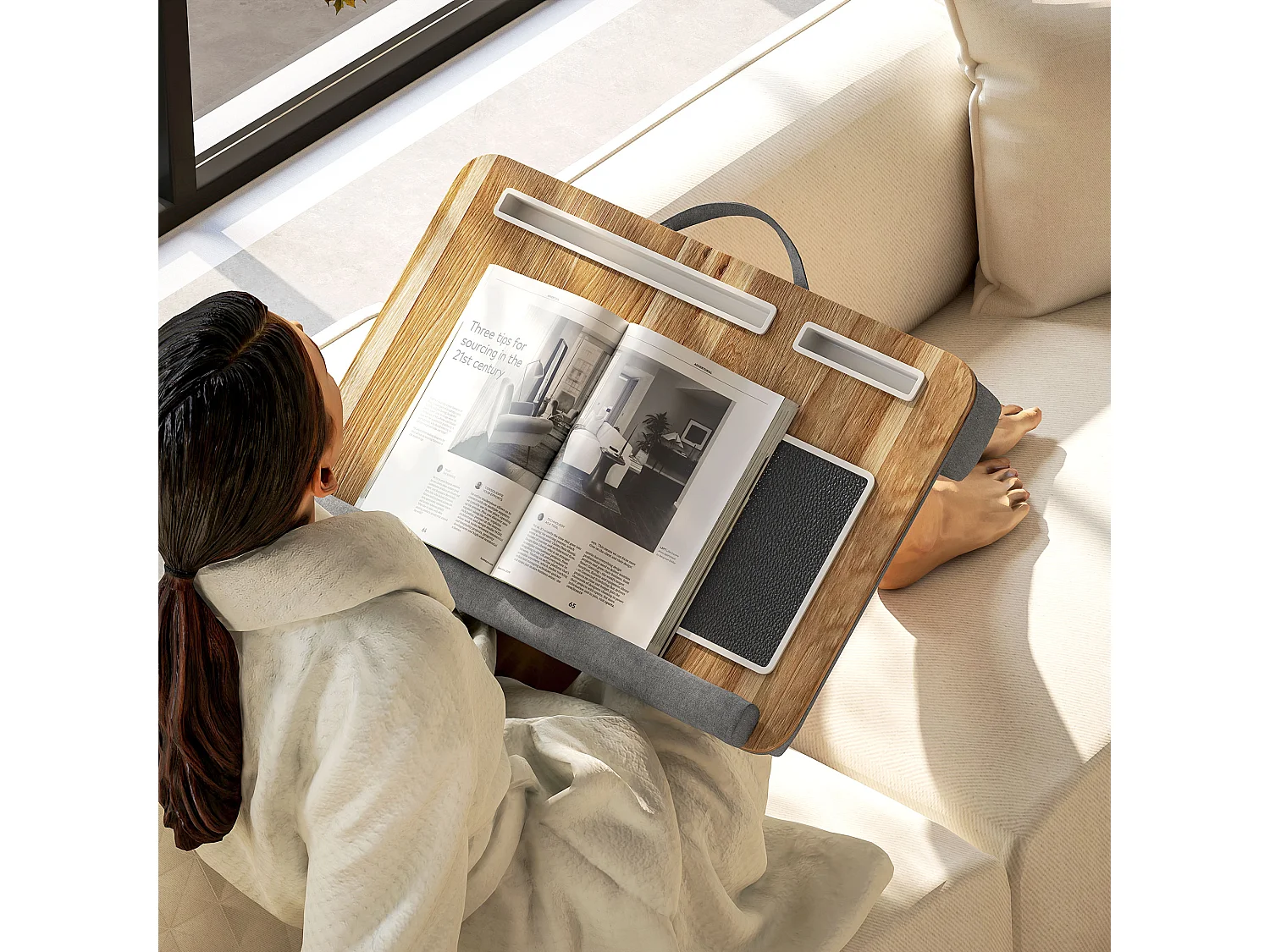 Supporto per laptop 15.6&nbsp; con tappetino mouse e porta smartphone