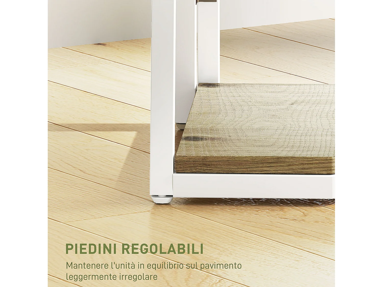 Libreria angolare a 5 ripiani con design pieghevole colore legno